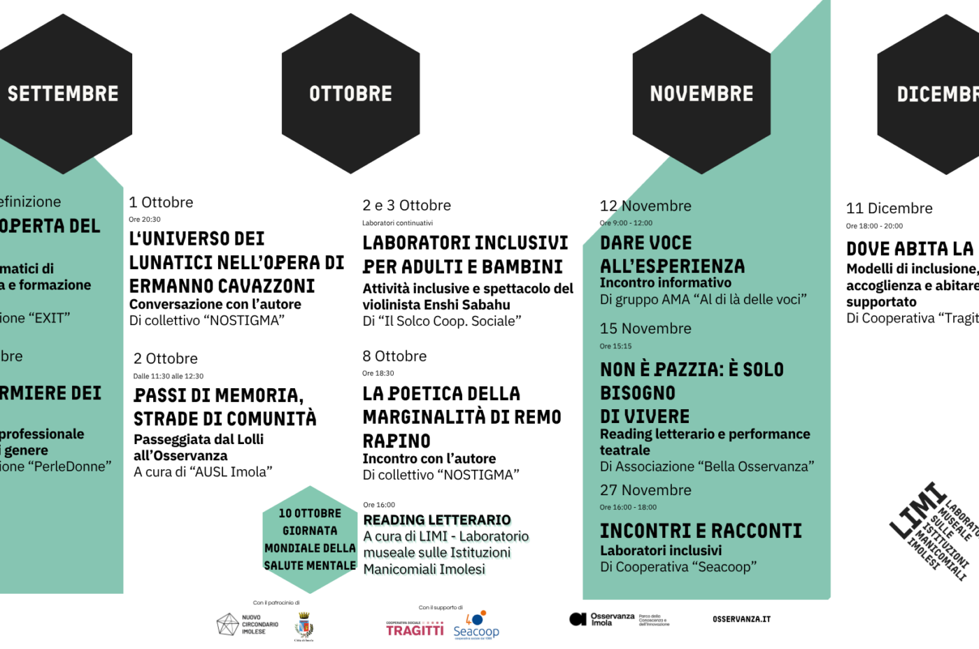 Cartellone invernale degli eventi del LIMI: eventi e incontri all’Osservanza di Imola