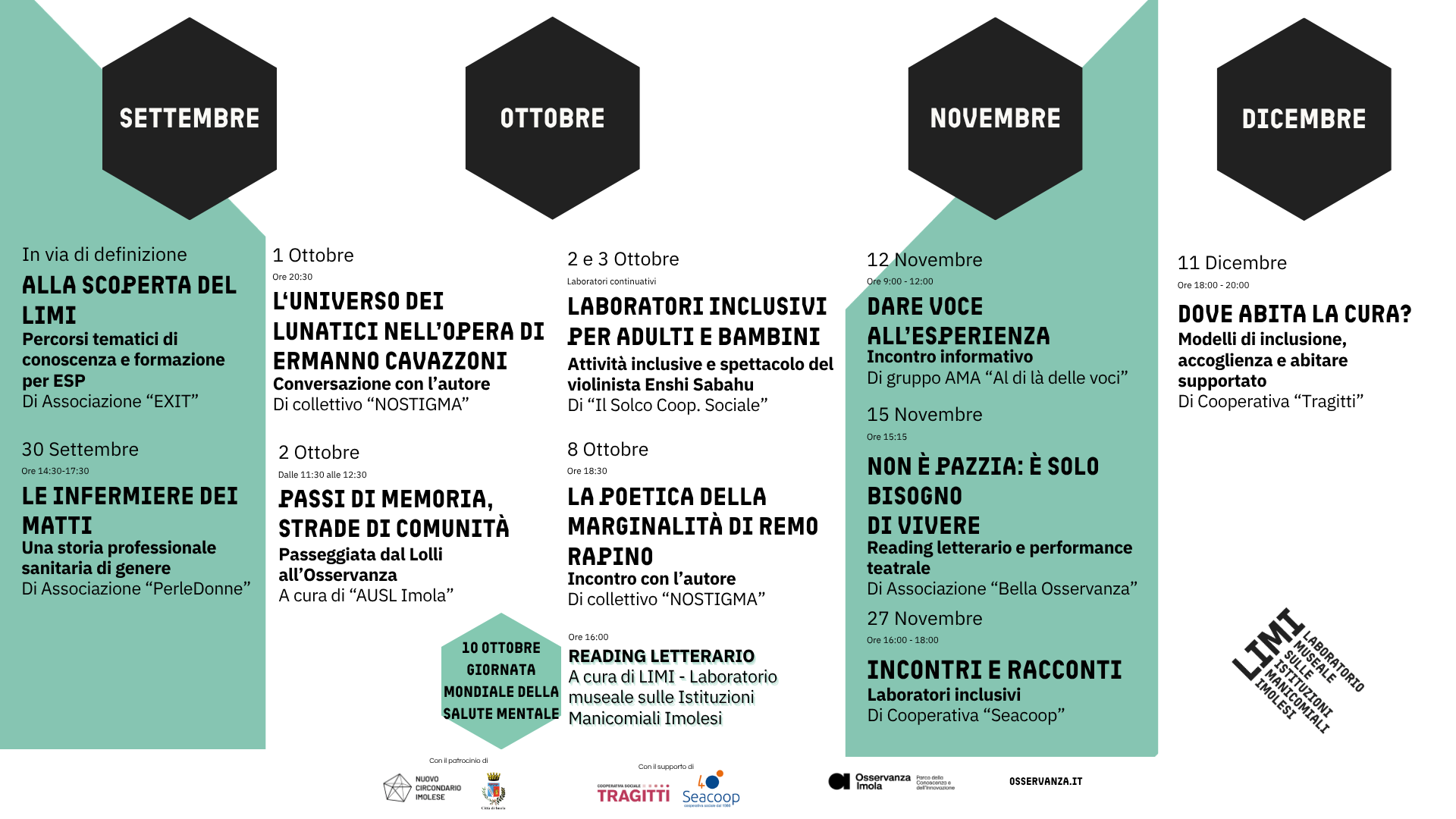 Cartellone invernale degli eventi del LIMI: eventi e incontri all’Osservanza di Imola
